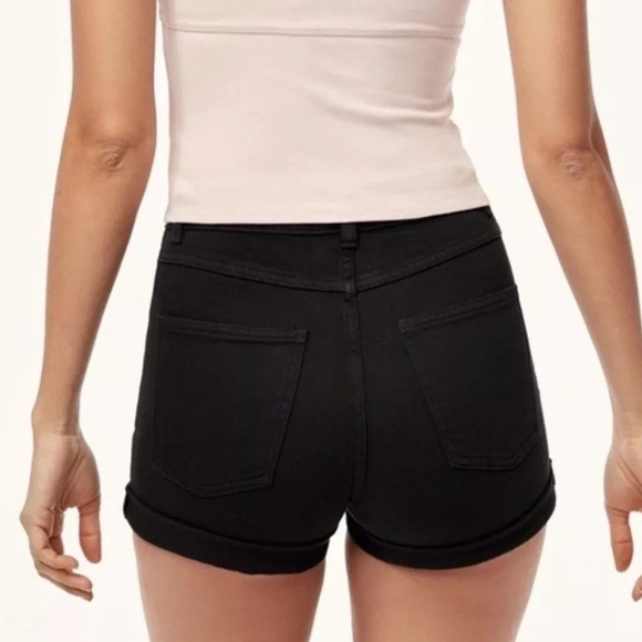 Aritzia Wilfred Free Black Jean Shorts Size 00 - Picture 3 of 9